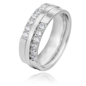 Titanium Steel Wedding Diamond Ring Single Tail Ring